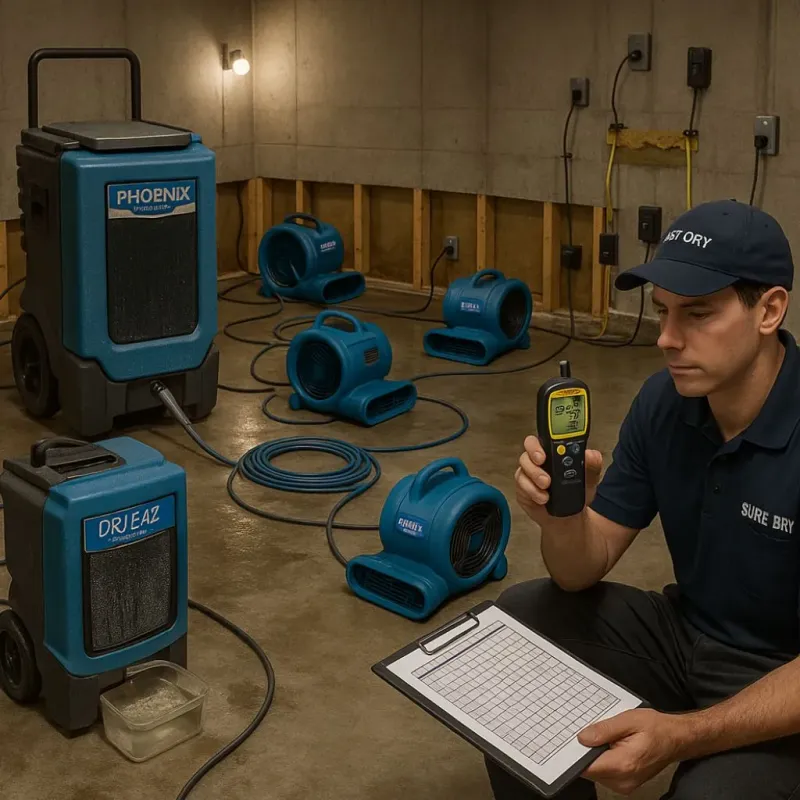 Structural Drying and Dehumidification process in Maugansville, MD